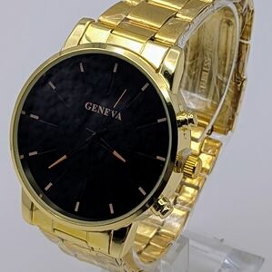 Geneva Decorative Timepiece with Black and Gold